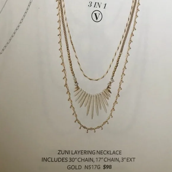 :: Stella & Dot | Versatile Howlite & Gold 5-in-1 Zuni Layering Necklace… - Picture 15 of 16